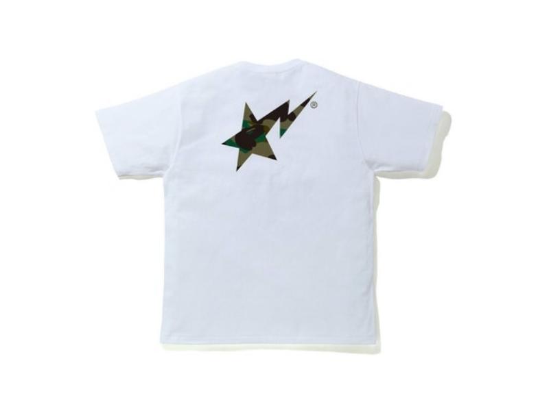 Футболка BAPE 1st Camo Bapesta Logo Tee White/Green