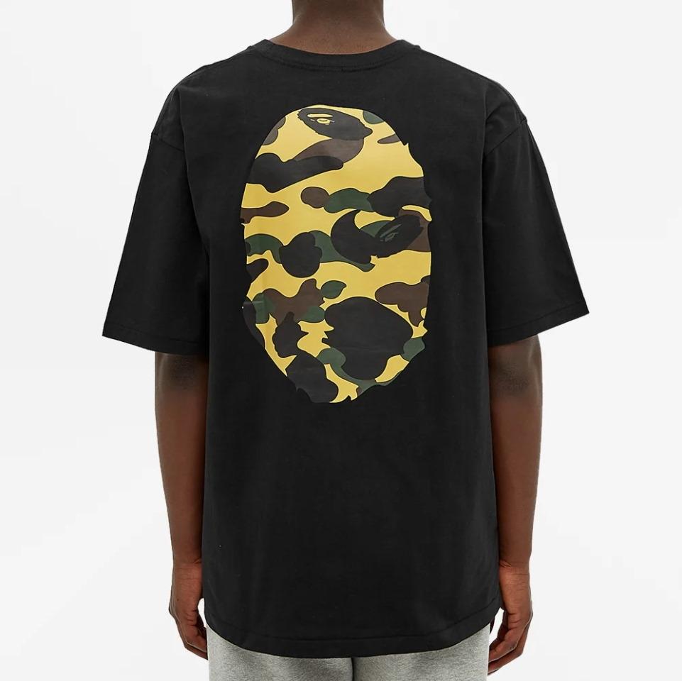 Футболка BAPE 1st Camo Big Ape Head Tee Black/Yellow