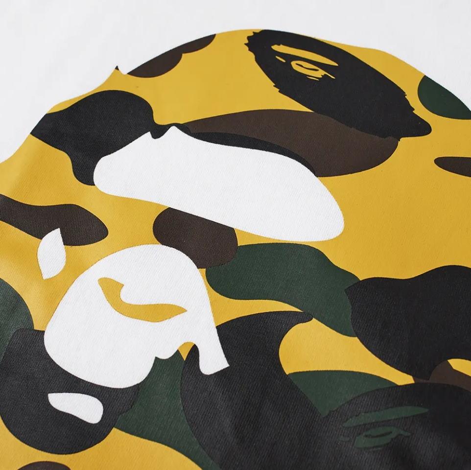 Футболка BAPE 1st Camo Big Ape Head Tee White/Yellow