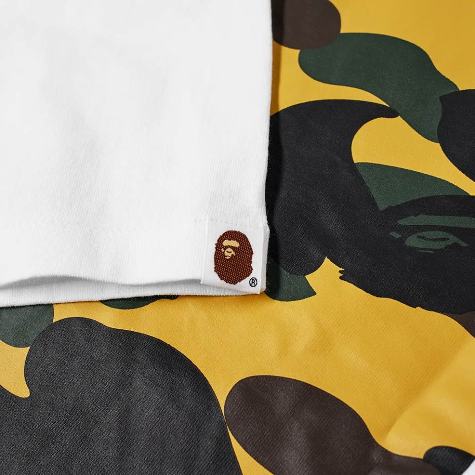 Футболка BAPE 1st Camo Big Ape Head Tee White/Yellow