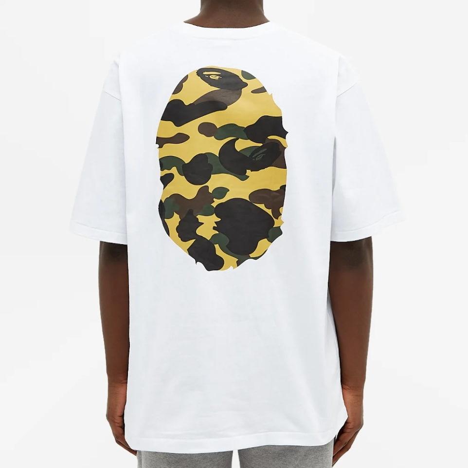 Футболка BAPE 1st Camo Big Ape Head Tee White/Yellow