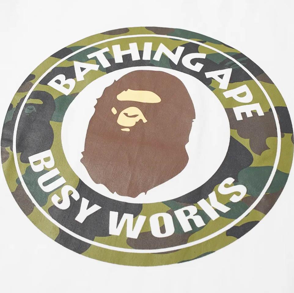 Футболка BAPE 1st Camo Busy Works Tee (SS21) White/Green
