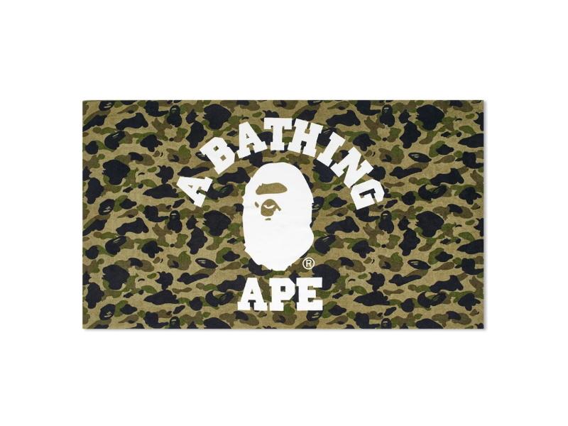 BAPE 1st Camo College Logo Beach Towel Green