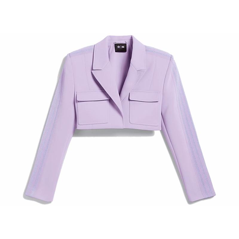 adidas Ivy Park Cropped Suit Jacket Plus Size Purple Glow