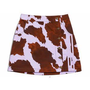 adidas Ivy Park Denim Cow Print Skirt Plus Size AOP Cow HidePurple Glow