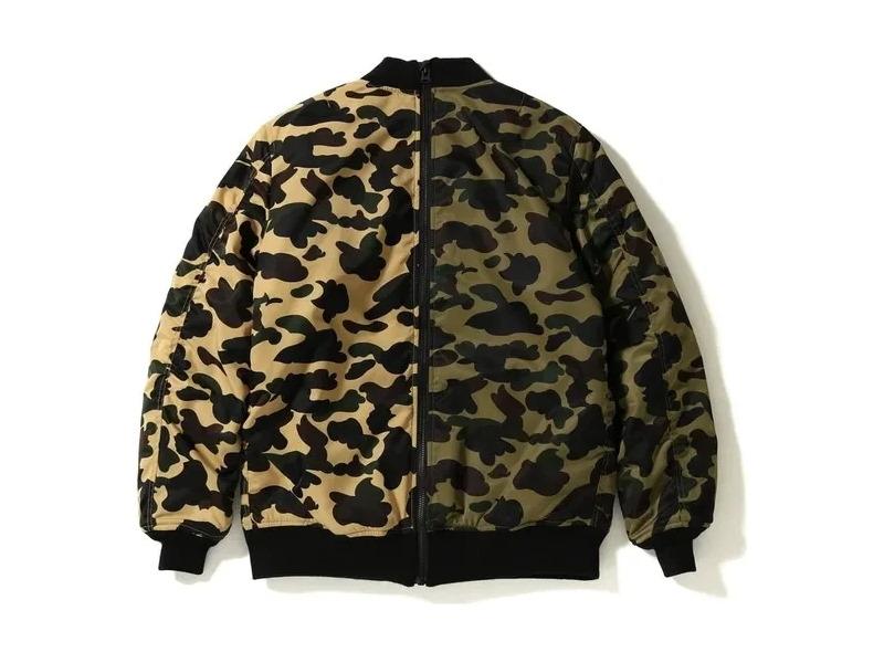 Куртка BAPE 1st Camo Half MA-1 Yellow/Green