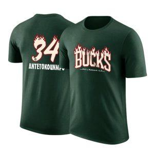 DPOY Bucks Antetokounmpo Flames T shirt 3