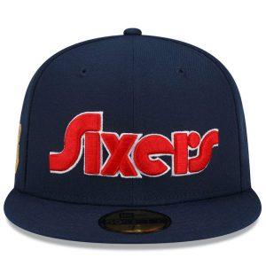 Mens New Era Navy Philadelphia 76ers 202122 City Edition Alternate 59FIFTY Fitted Hat 1