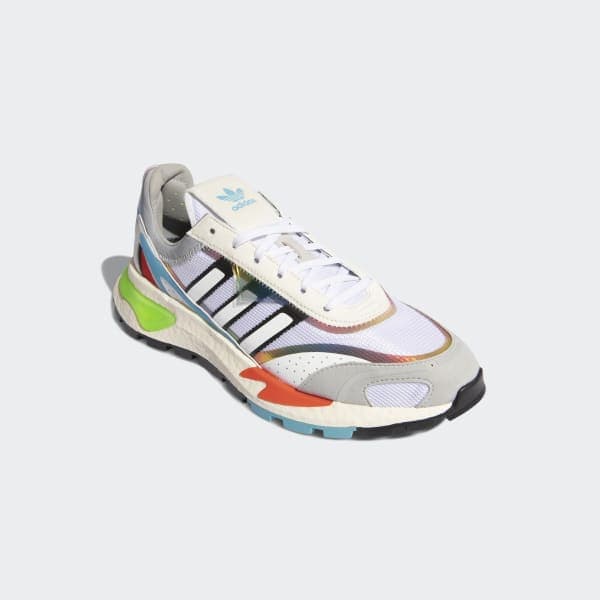 adidas white with rainbow