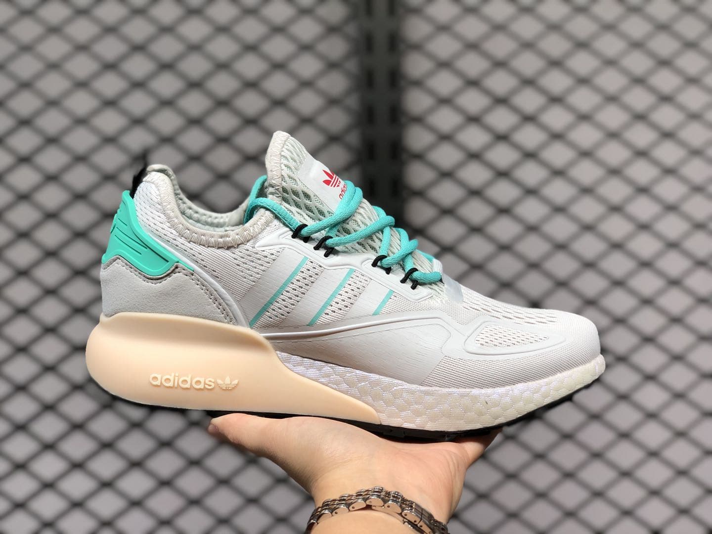 Кроссовки adidas ZX 2K Boost Grey Hi-Res Green