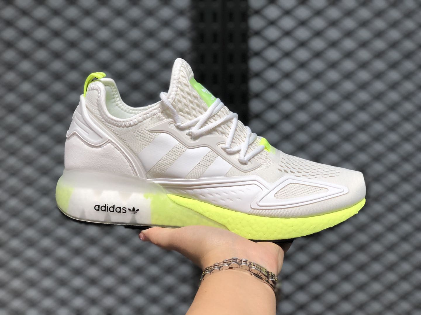 Кроссовки adidas ZX 2K Boost Cloud White Solar Yellow