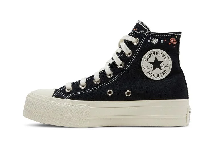 Converse Wmns Chuck Taylor All Star Lift Platform High 'Embroidered Floral - Black'
