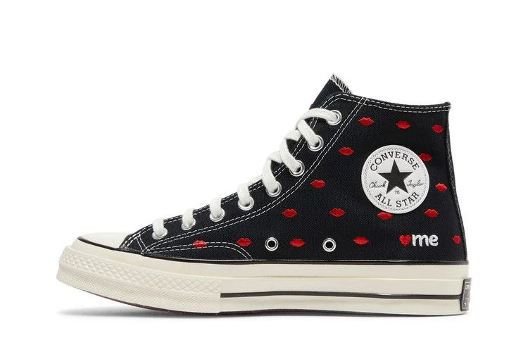 Кроссовки Converse Chuck 70 Embroidered Lips High 'Love Me - Black'