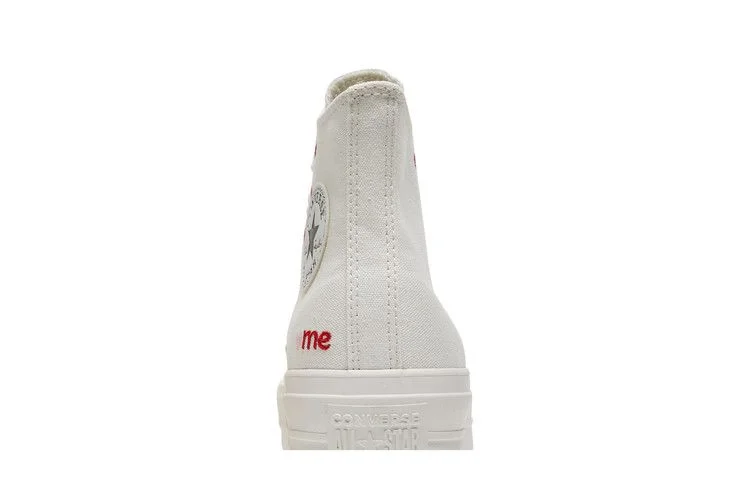 Converse Wmns Chuck Taylor All Star Lift Platform High 'Embroidered Hearts - White'