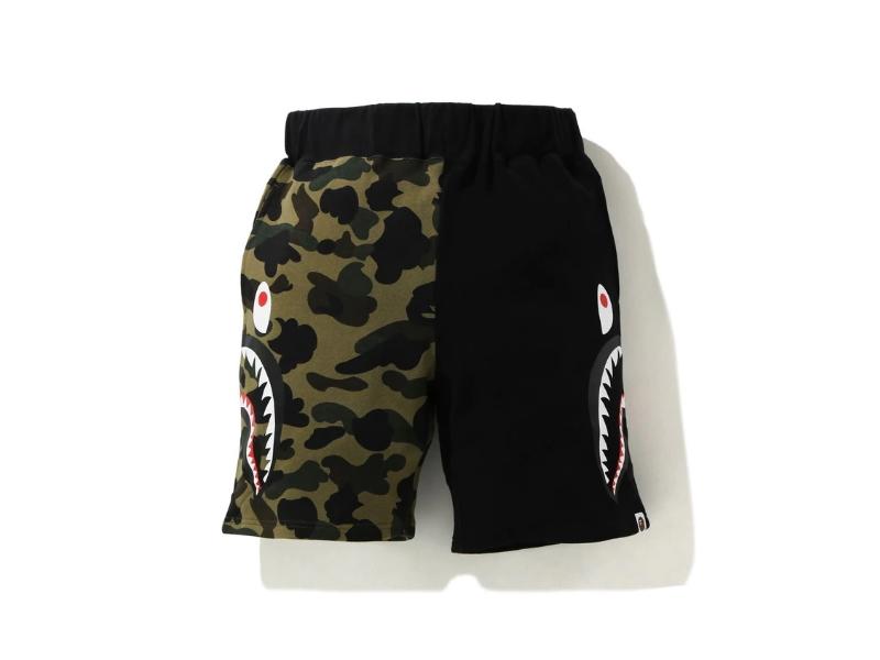 bape-1st-camo-half-side-shark-sweat-shorts-green