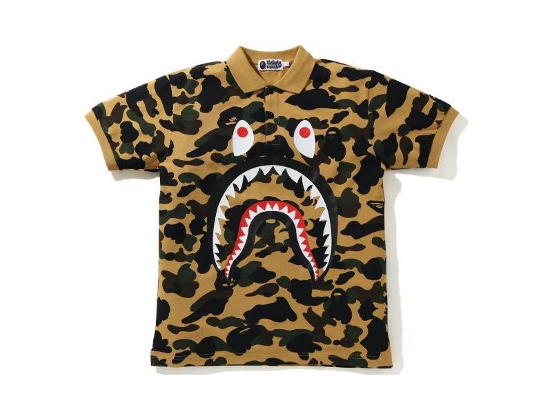 bape-1st-camo-shark-polo-yellow