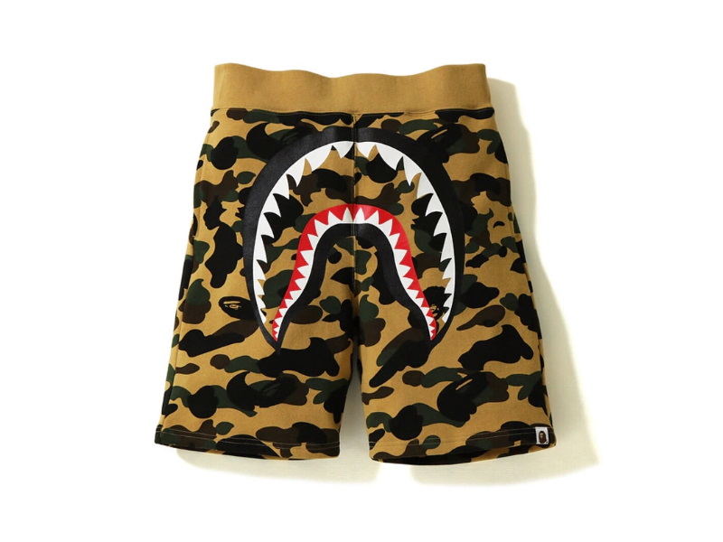 bape-1st-camo-shark-sweat-short-ss18-yellow