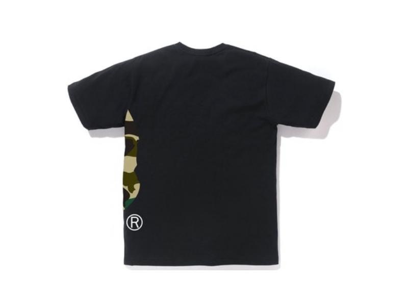 Футболка BAPE 1st Camo Side Big Ape Head Tee Black/Yellow