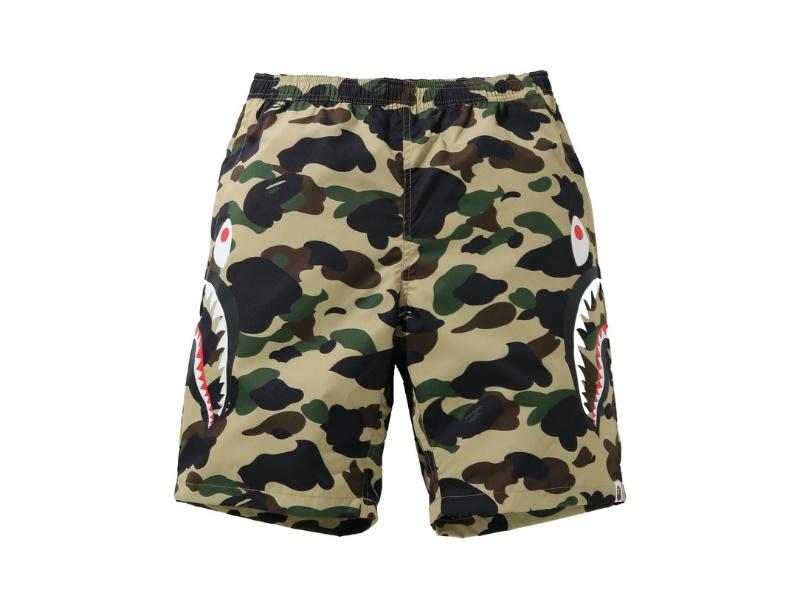 bape-1st-camo-side-shark-beach-shorts-yellow