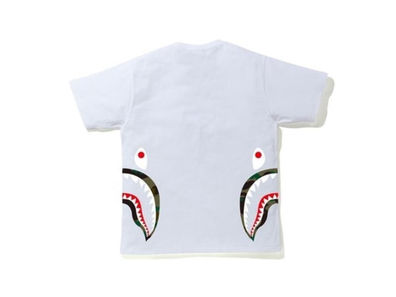 Футболка BAPE 1st Camo Side Shark Tee White/Green