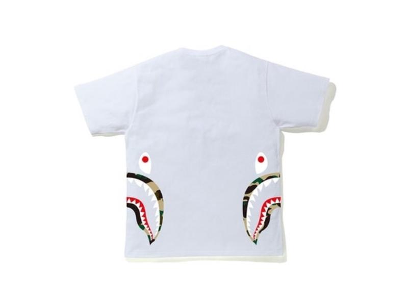 Футболка BAPE 1st Camo Side Shark Tee White/Yellow