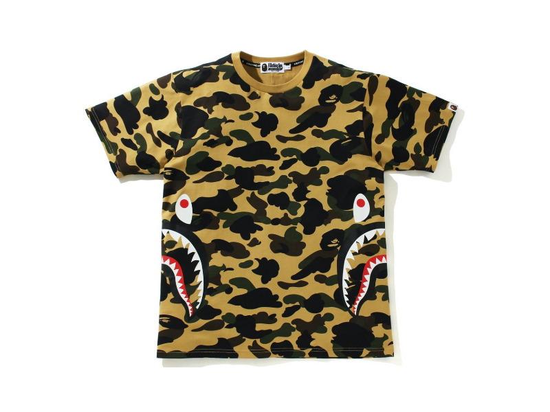 bape-1st-camo-side-shark-tee-yellow