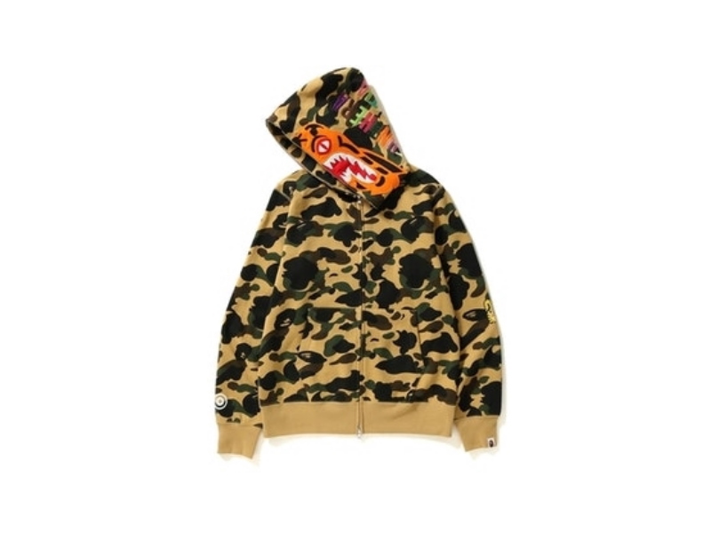 Худи BAPE 1st Camo Tiger Full Zip Hoodie Yellow
