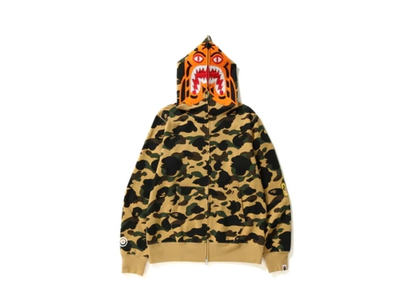 Худи BAPE 1st Camo Tiger Full Zip Hoodie Yellow