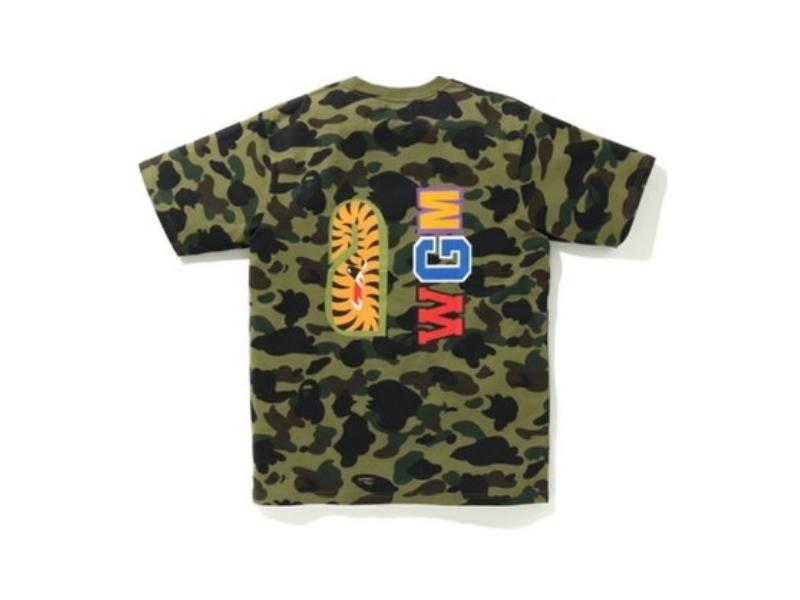 Футболка BAPE 1st Camo WGM Shark Tee Green