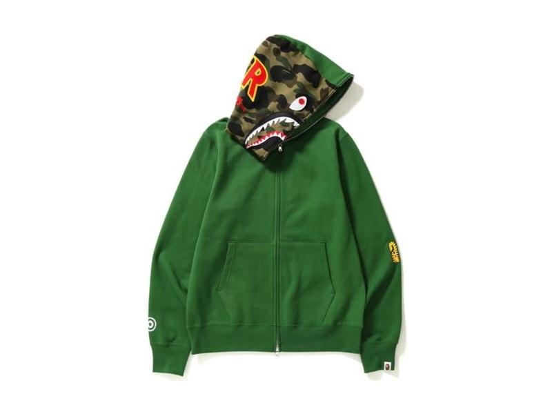 BAPE 2nd Shark Full Zip Hoodie Green