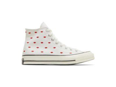 Converse Chuck 70 Embroidered Lips High Love Me Vintage White
