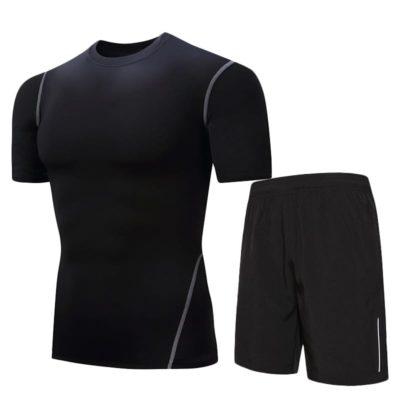 Daiong Plain Black T shirt Set