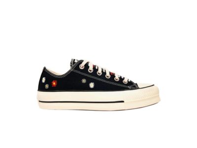 Wmns Converse Chuck Taylor All Star Lift Low Daisy Embroidery Black
