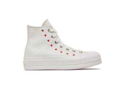 Wmns Converse Chuck Taylor All Star Lift Platform High Embroidered Hearts White
