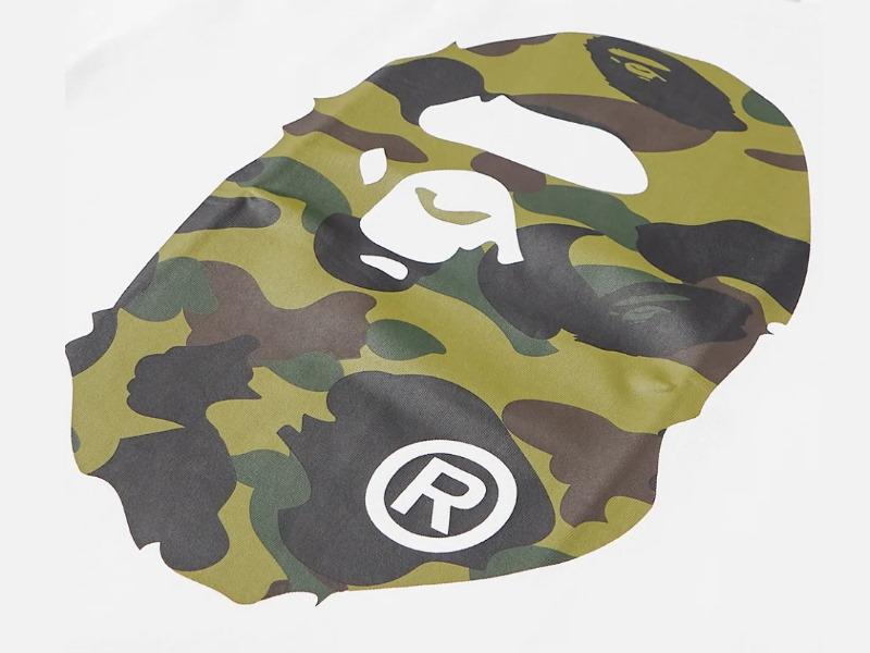 Футболка BAPE A Bathing Ape 1st Camo Big Ape Head RLX Tee White/Green