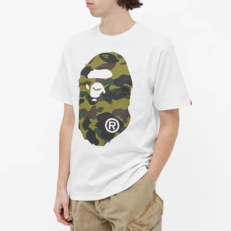 Футболка BAPE A Bathing Ape 1st Camo Big Ape Head RLX Tee White/Green
