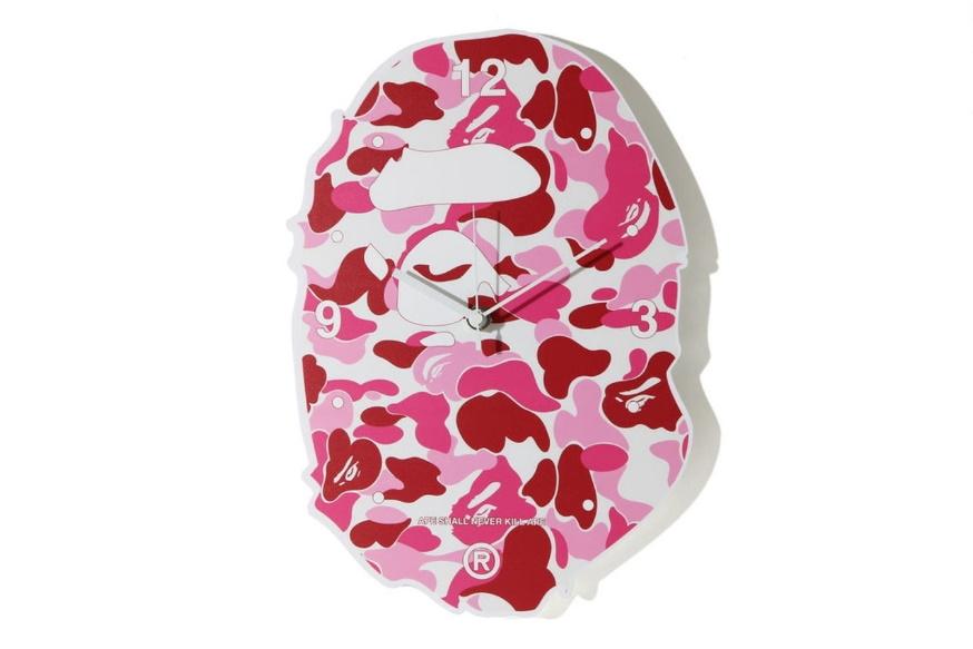 bape-abc-camo-ape-head-wall-clock-pink