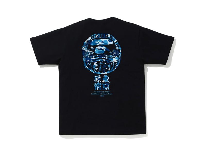 Футболка BAPE ABC Camo Daruma Tee Black/Blue