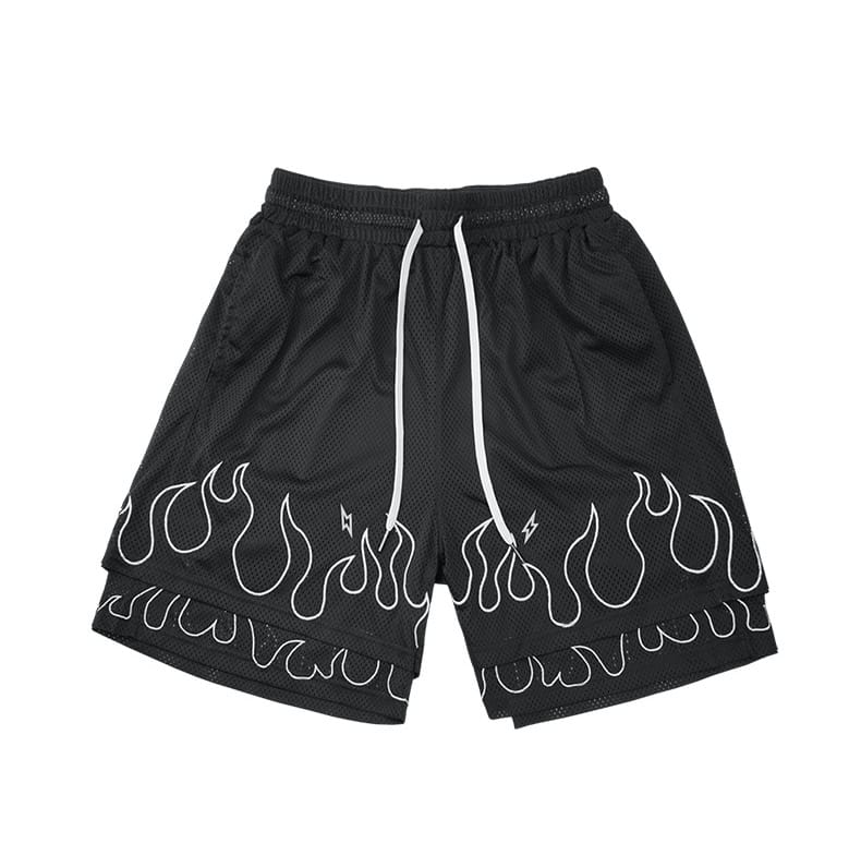 ehot-flames-black-shorts