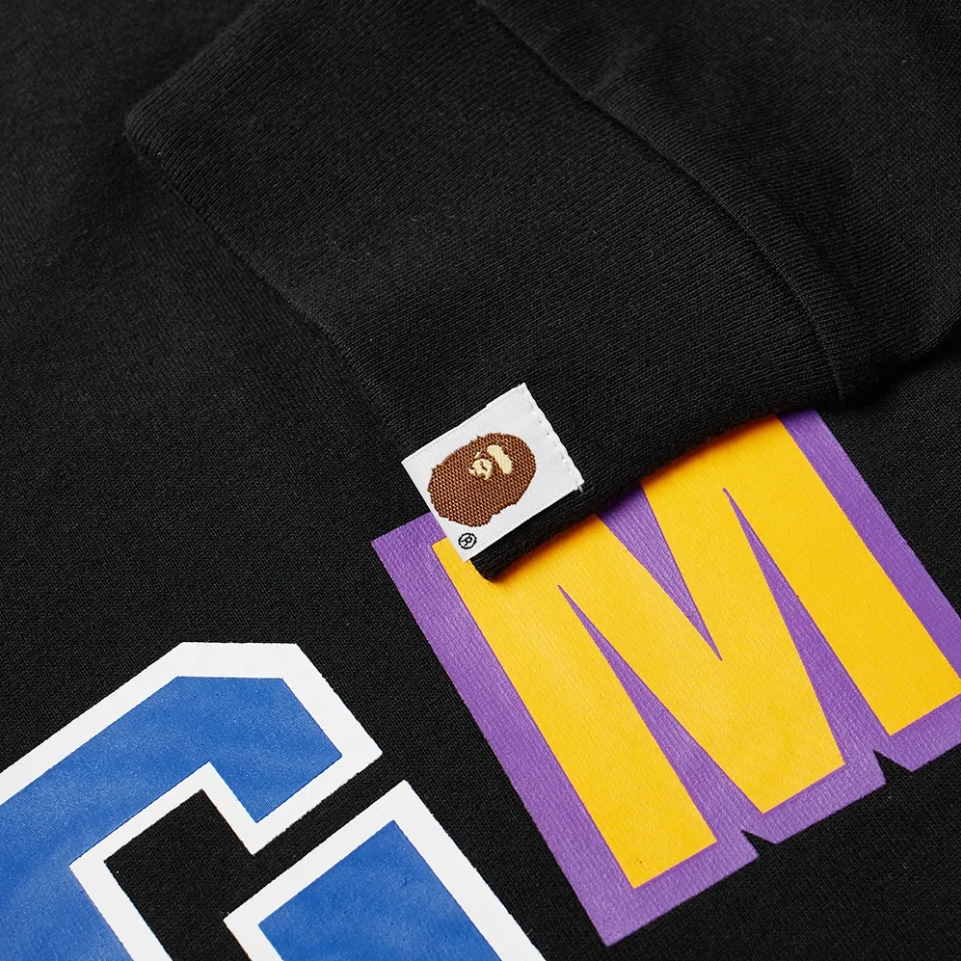 Футболка BAPE ABC Camo Shark Shoulder L/S Tee Black/Black