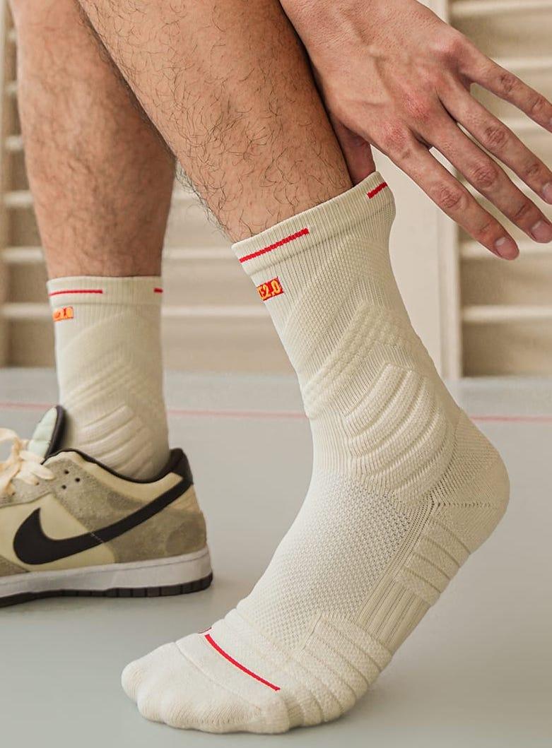 Спортивные носки Ehot Ace Beige-Red Crew Socks