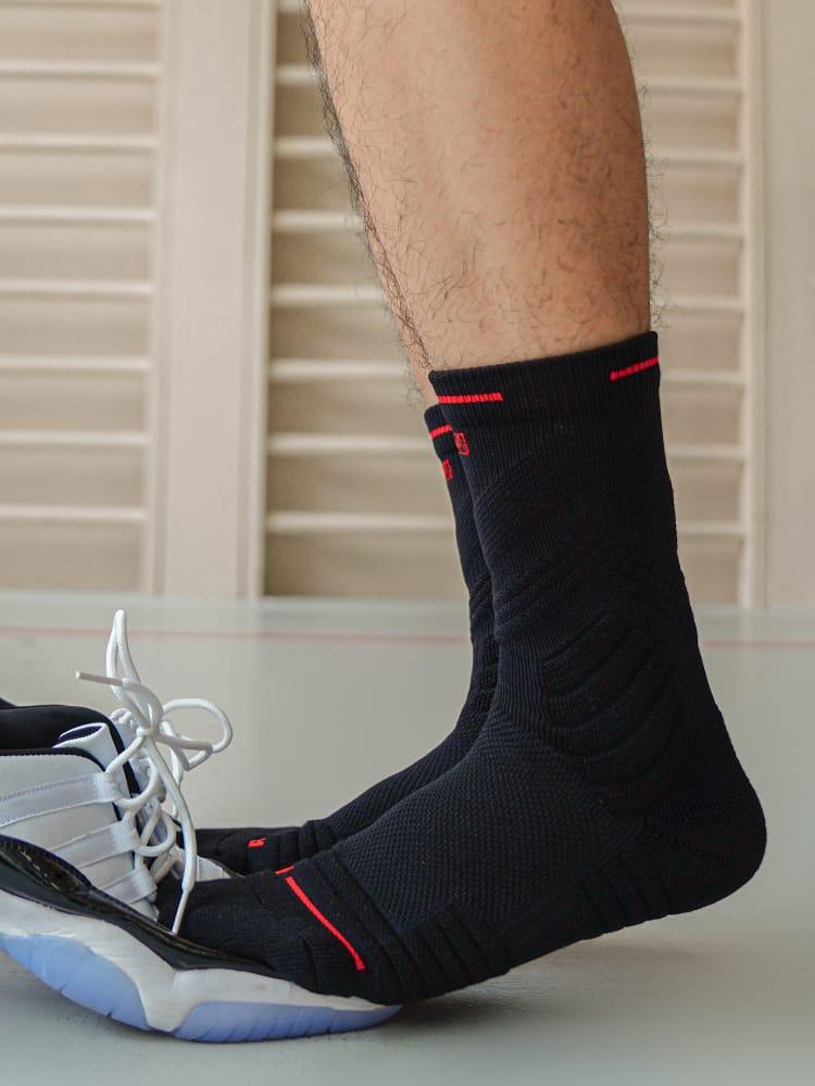 Спортивные носки Ehot Ace Black-Red Crew Socks