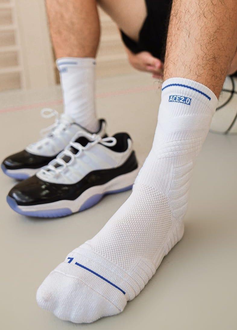Спортивные носки Ehot Ace White-Blue Crew Socks