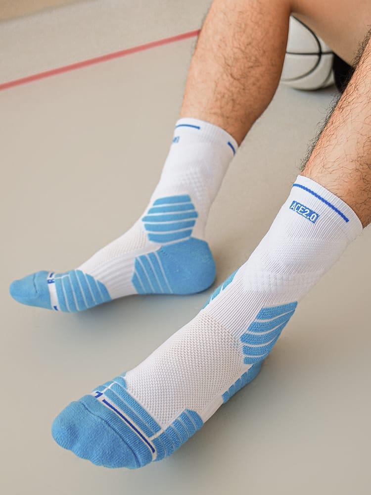 Спортивные носки Ehot Ace White-Cyan Crew Socks