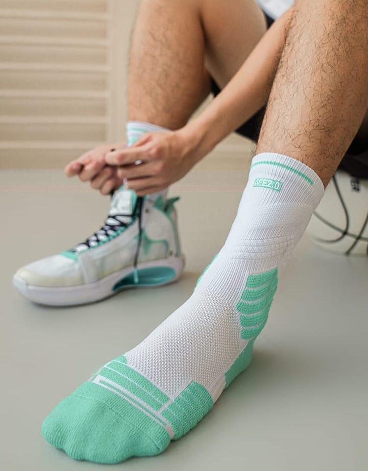 Спортивные носки Ehot Ace White-Green Crew Socks