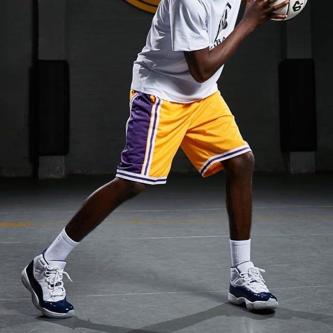 ehot-lakers-stripe-yellow-shorts