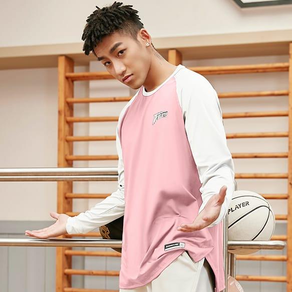 Футболка Ehot Colorblock Pink-White Longsleeve