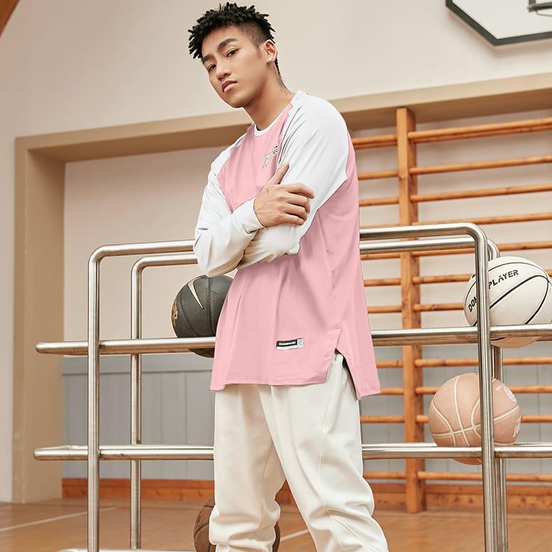 Футболка Ehot Colorblock Pink-White Longsleeve