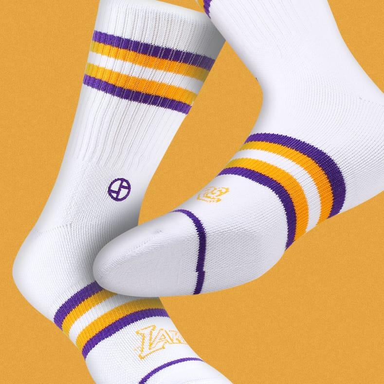 Спортивные носки Ehot Lakers White Quarter Socks