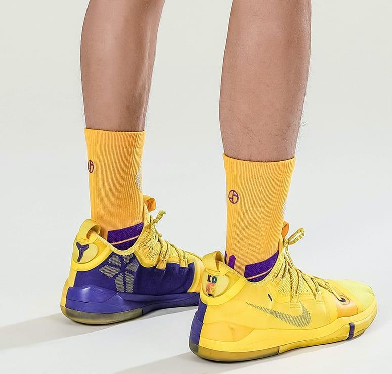 Спортивные носки Ehot Lakers Yellow Quarter Socks